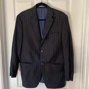 Laurel Ralph Lauren Lord & Taylor Navy Blue Pin Stripe Blazer Size 38S